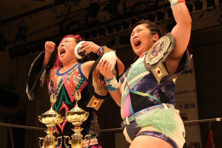 センダイガールズの11.23後楽園大会メインにて行われた「チーム200キロ」橋本千紘&優宇vsアンドラス宮城&響