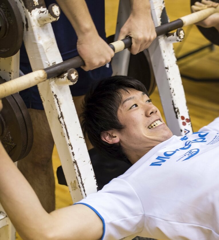 中央大学時代の筋トレ風景（2015年）©Takuya Sugiyama
