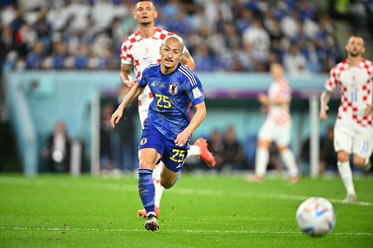 W杯でも威力を発揮した攻守にわたる前田大然のスプリント　©︎Takuya Kaneko/JMPA