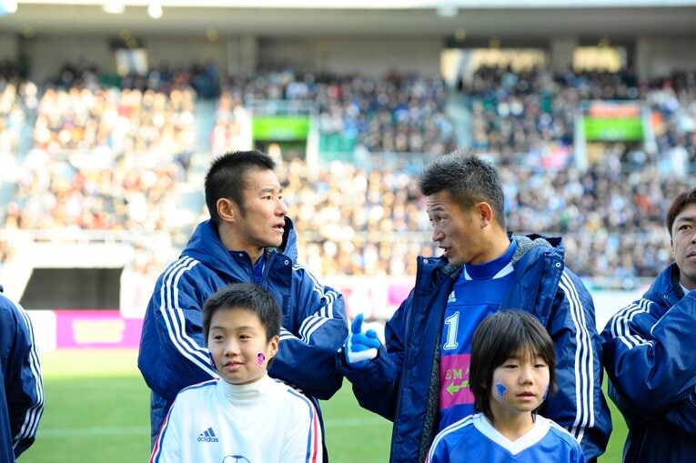 名波浩引退試合に駆けつけたカズと中山　©︎Toshiya Kondo