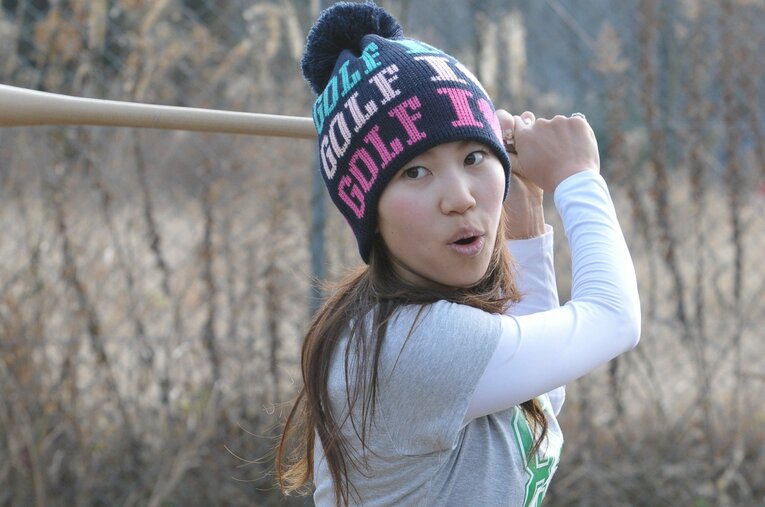 2008年、新年練習を報道陣に公開した上田桃子　©︎BUNGEI SHUNJU