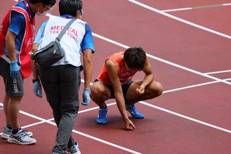 東京五輪準決勝のレース後 ©Takuya Matsunaga／JMPA
