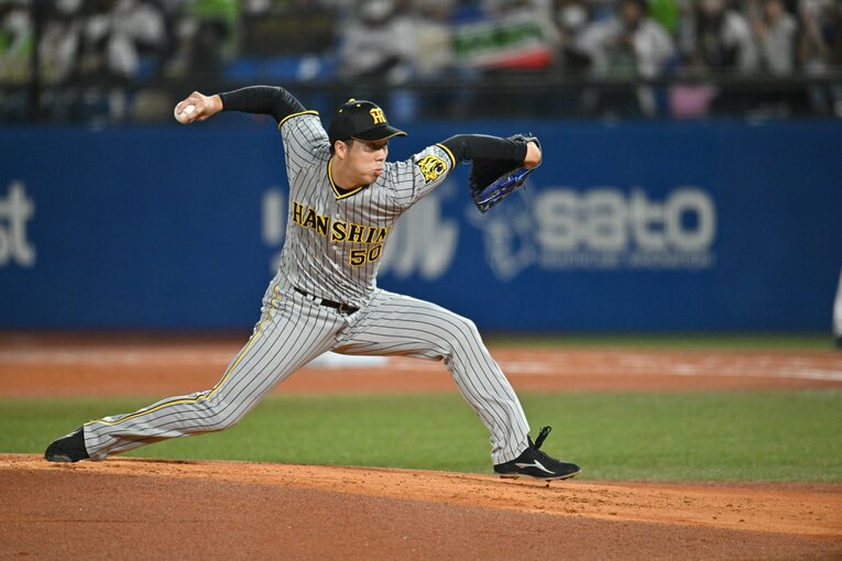 2022年CSファイナル第3戦（ヤクルト戦）の青柳　©Hideki Sugiyama