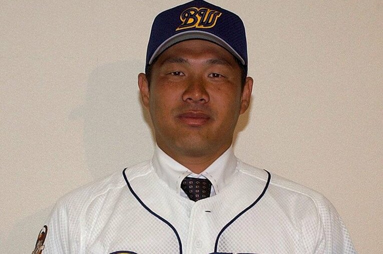 2003年、オリックス移籍直後の山崎武司。しかし所属した2年間は監督との関係に悩まされることが多かった　©JIJI PRESS