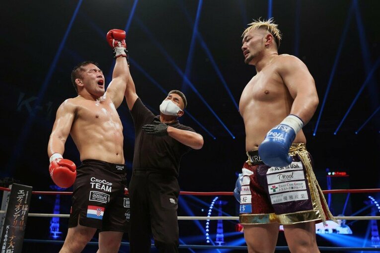 K-1初参戦で勝利を決めた瞬間、石井は吠えた