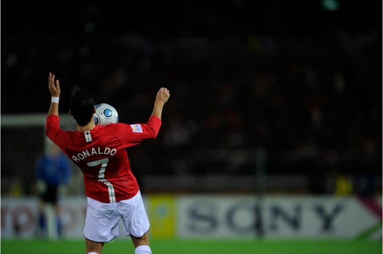2008年クラブW杯でのC・ロナウド　©Takuya Sugiyama