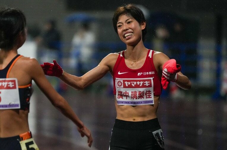 日本選手権1万ｍで2年ぶり優勝を果たした廣中。故障による長期離脱から見事に復活を果たした　©Satoshi Wada