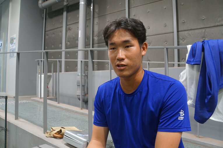 駒大の現エース・仲井慎。高校時代は下関国際の「ショート兼ストッパー」として夏の甲子園で準優勝　©Kei Nakamura