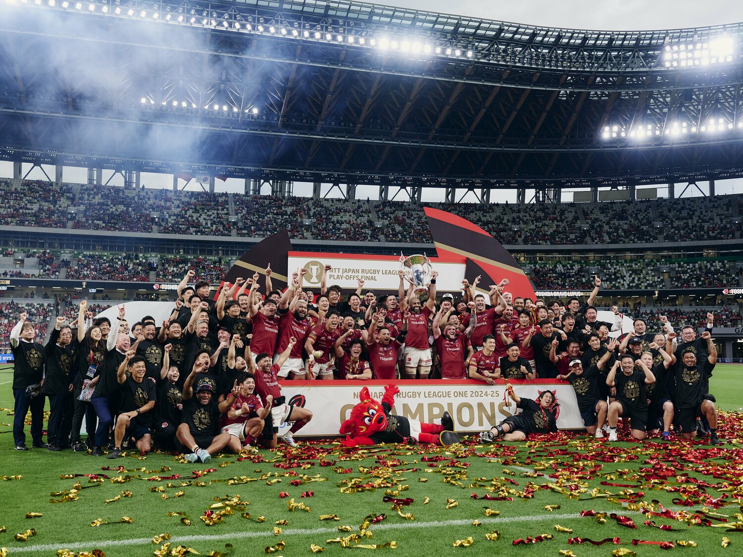 リーグワンで初の連覇を達成した東芝 ©Yuki Suenaga