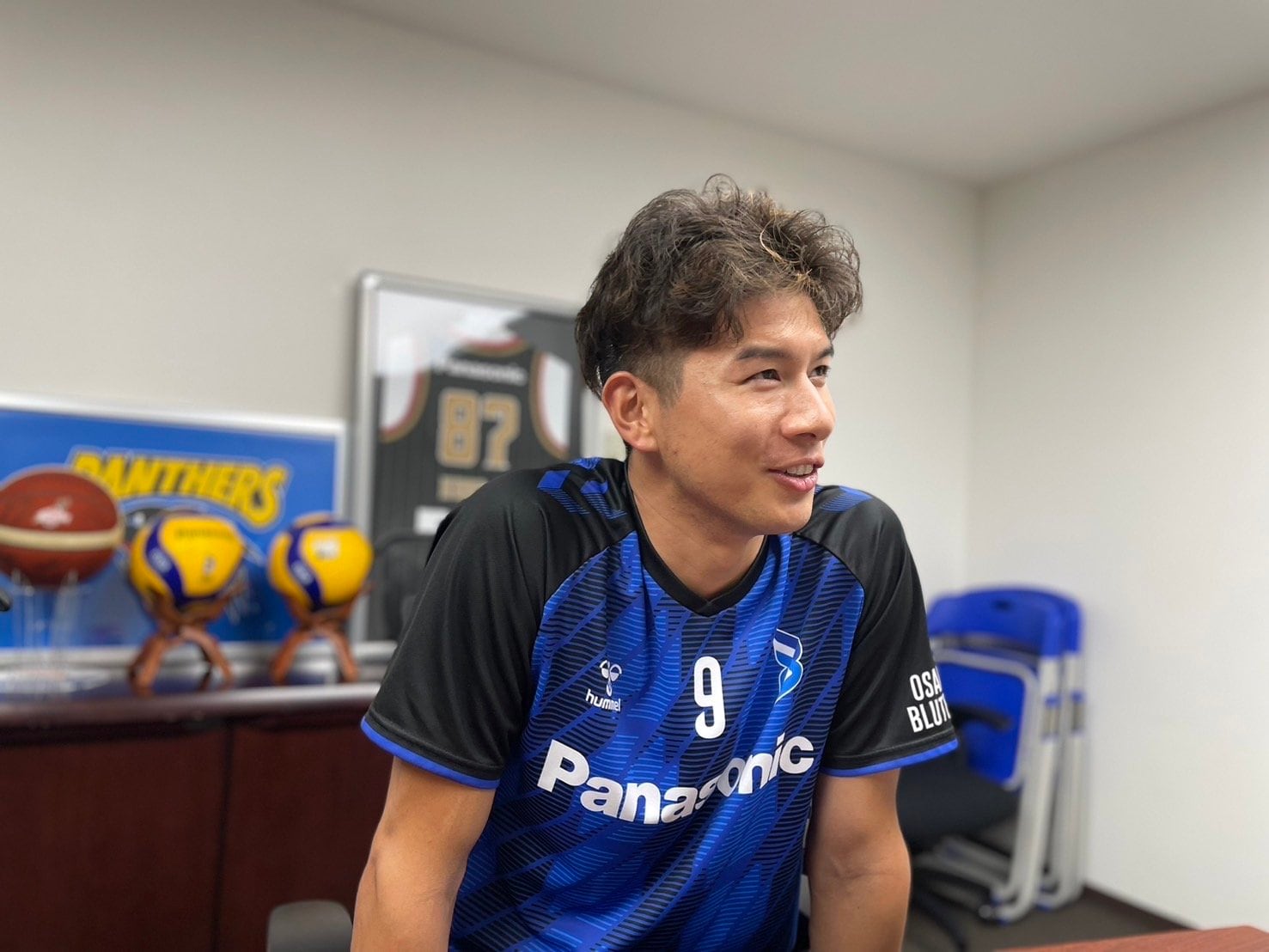 同級生の関田誠大、後輩の石川祐希のインタビューを快く応じてくれた今村貴彦（筆者撮影）