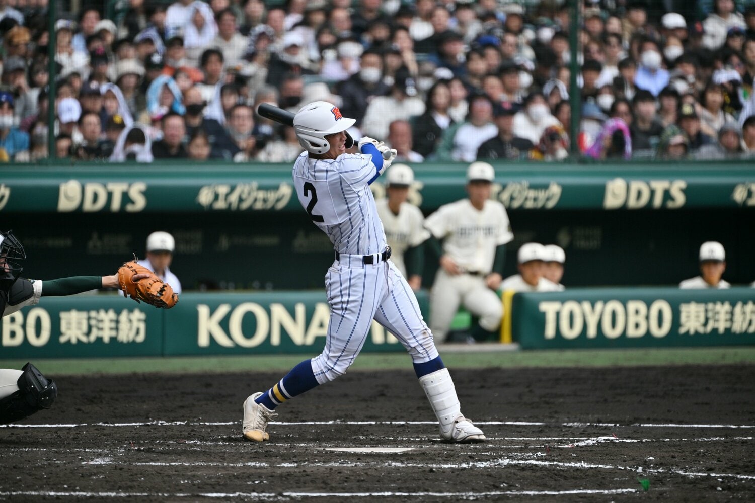 センバツ優勝、健大高崎の箱山遥人は強肩強打の高校No.1捕手としてプロ注目だったが無念の指名漏れ。社会人で再び評価を上げるか　©Hideki Sugiyama