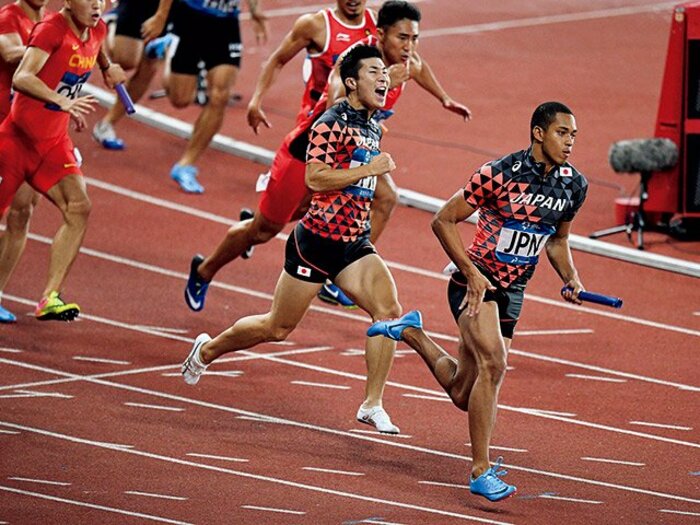 アジア大会でぶっちぎりの金。「四継」の代表争いの行方は？～空前のハイレベル、高まる期待感～＜Number Web＞ photograph by AFLO