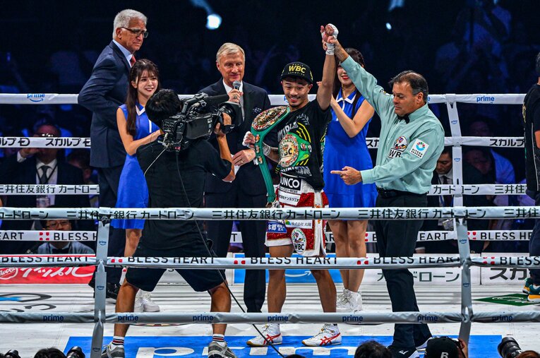 圧巻の内容で世界戦3連続KO勝利をおさめた中谷。果たして次の相手は…？　©︎Takuya Sugiyama