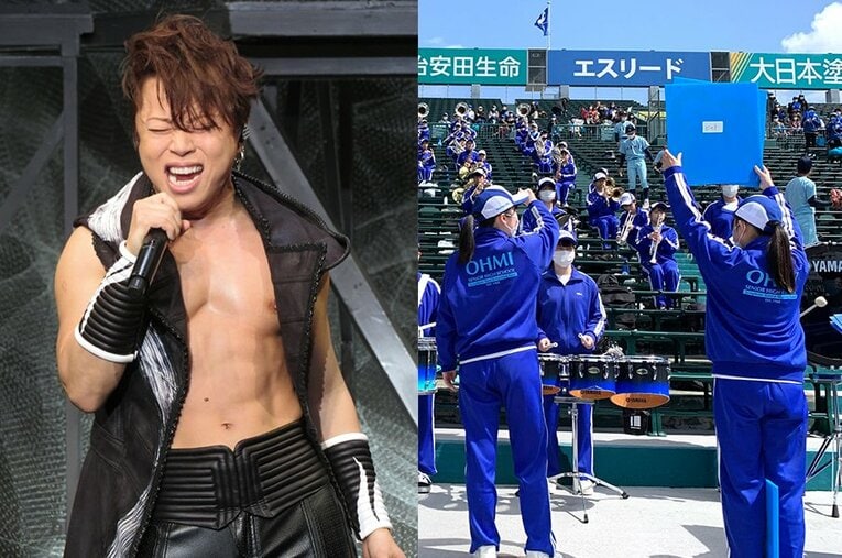 センバツで話題を呼んだ近江ブラバンの『HOT LIMIT』演奏。あれから3カ月、西川貴教と近江の“　生コラボ”が実現した ／ photograph by L）Sankei Shimbun、R）Yukiko Umetsu