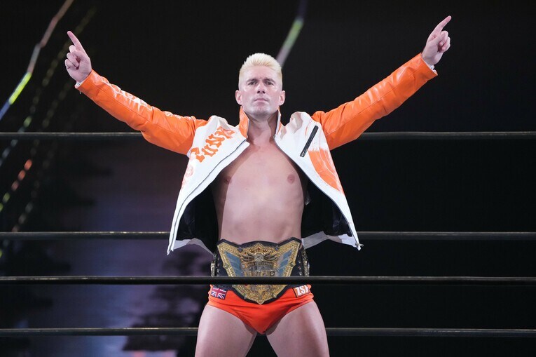 IWGP世界ヘビー級王者のザック・セイバーJr.　©Essei Hara