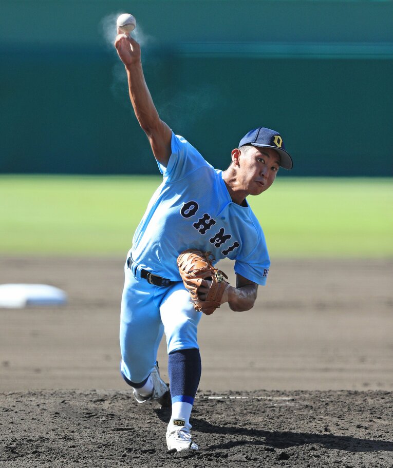 小学校時代は島滝のボールを受けていた近江の山田　©JIJI PRESS