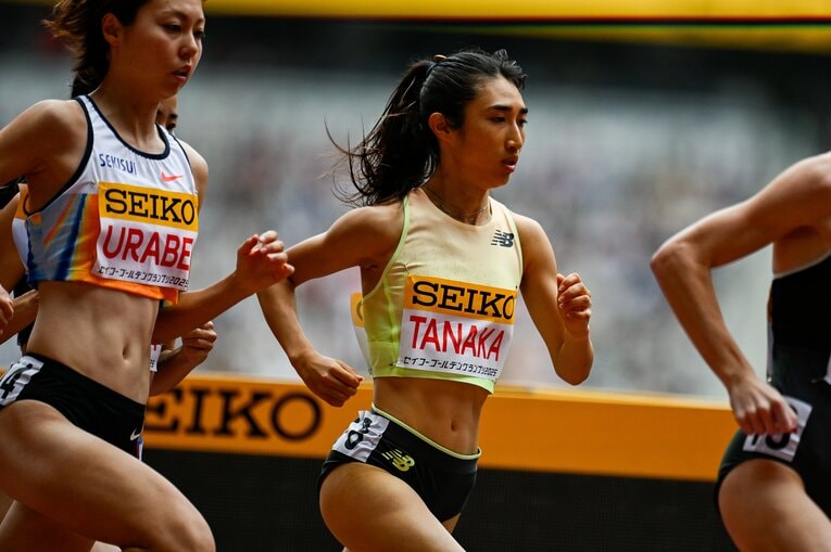 ペースメーカーを務めた1時間半後に行われた1500mで2位に入った田中　©︎Nanae Suzuki