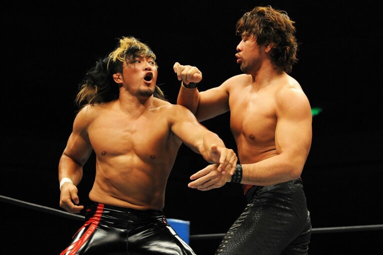 中邑真輔と戦う棚橋弘至。2009年11月8日、両国国技館　©Essei Hara