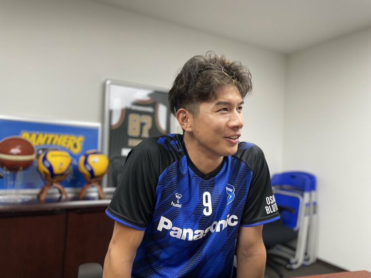 同級生の関田誠大、後輩の石川祐希のインタビューを快く応じてくれた今村貴彦（筆者撮影）