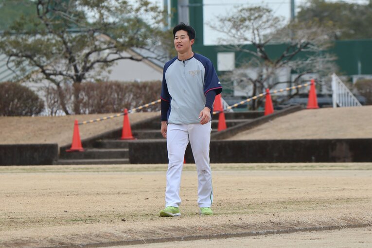 キャンプでの田中。まだまだ緊張感がある毎日だという　©Fumi Sawai