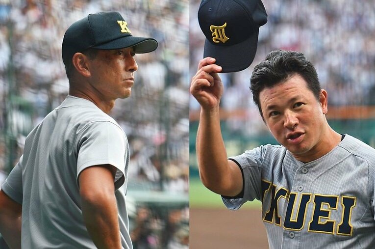 左から慶応義塾・森林貴彦監督、仙台育英・須江航監督 ／ photograph by Hideki Sugiyama