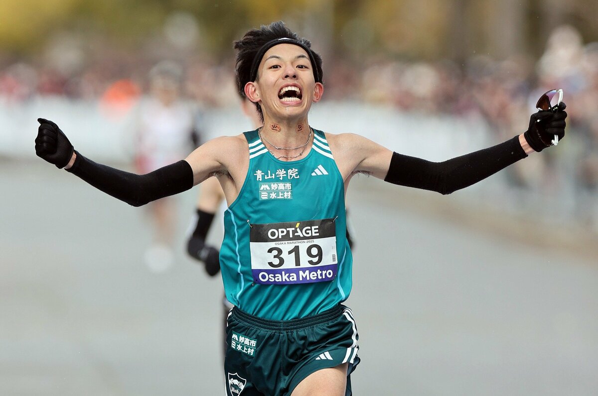 大阪マラソン：青学大・黒田朝日が2時間6分5秒で学生新記録達成…箱根