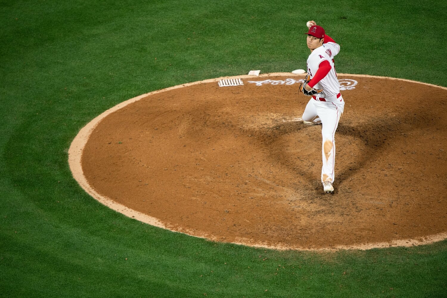 投手・大谷へのマークが厳しくなる中で……　©Nanae Suzuki