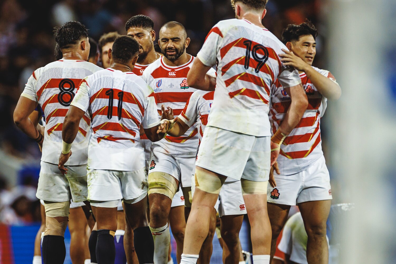 フランス現地28日のサモア戦、28－22で勝利したジェイミー・ジャパン　©Kiichi Matsumoto