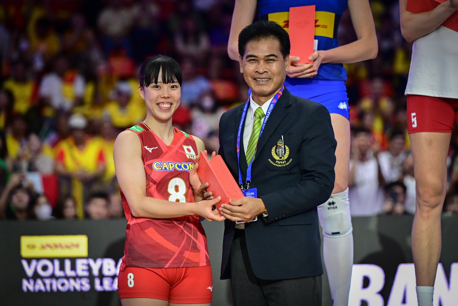 ネーションズリーグではベストリベロ賞に選出された小島満菜美　©︎Volleyball World