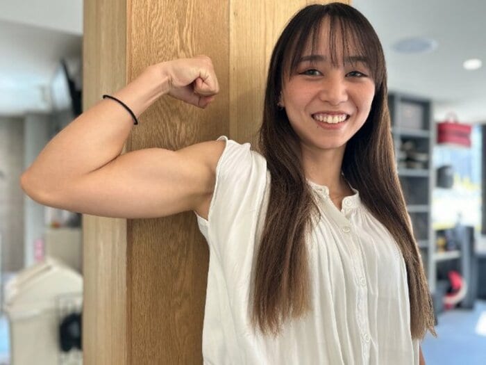 グラビア、TV出演で話題…筋肉もスゴい大学生ファイター・松谷綺(20歳)が語る“格闘技と学生生活”「試合の翌日が試験でした」<Number Web> photograph by Norihiro Hashimoto