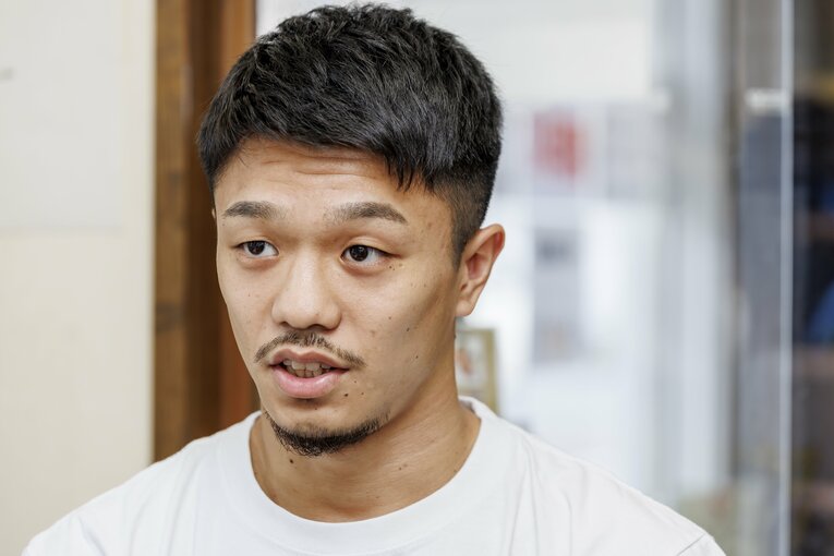 NumberWebのインタビューに応じた中谷潤人（2024年5月）©Kiichi Matsumoto