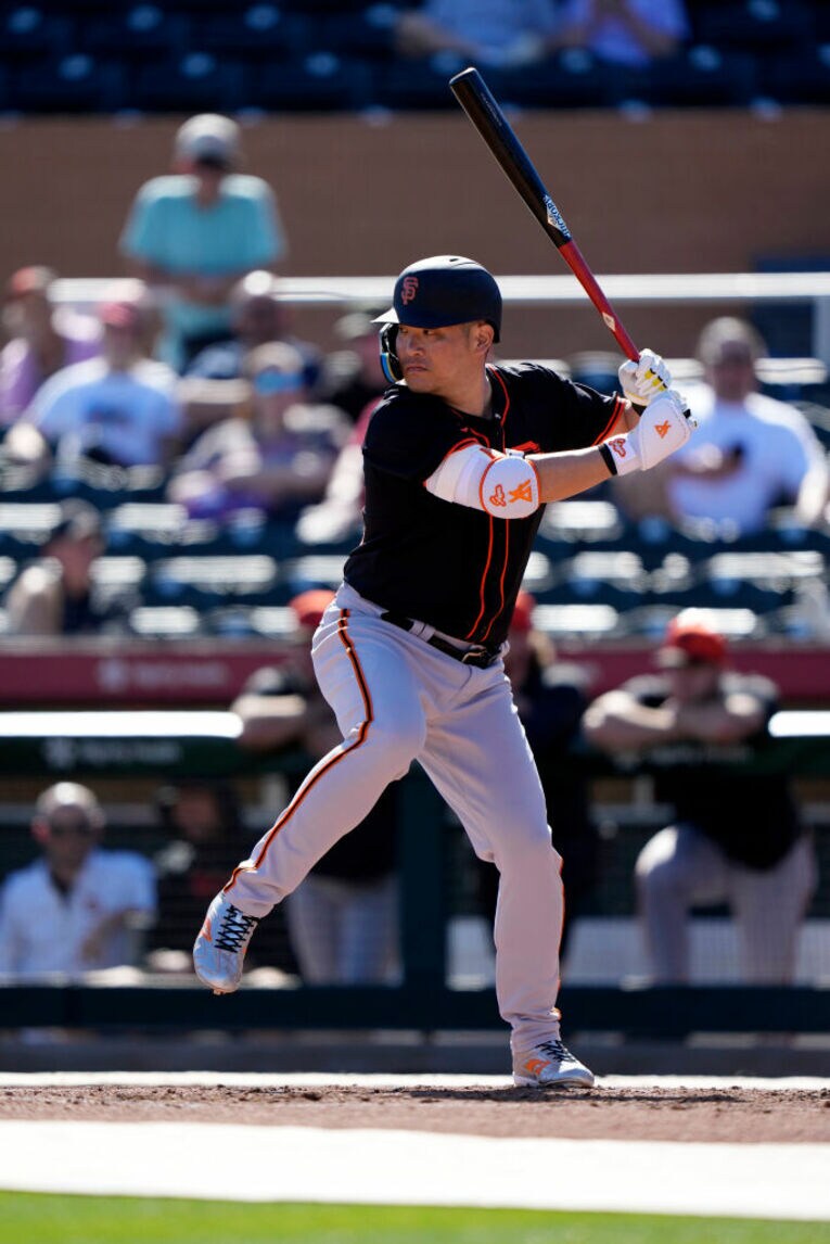 2024年、ジャイアンツでのキャンプ中の筒香　©Getty Images