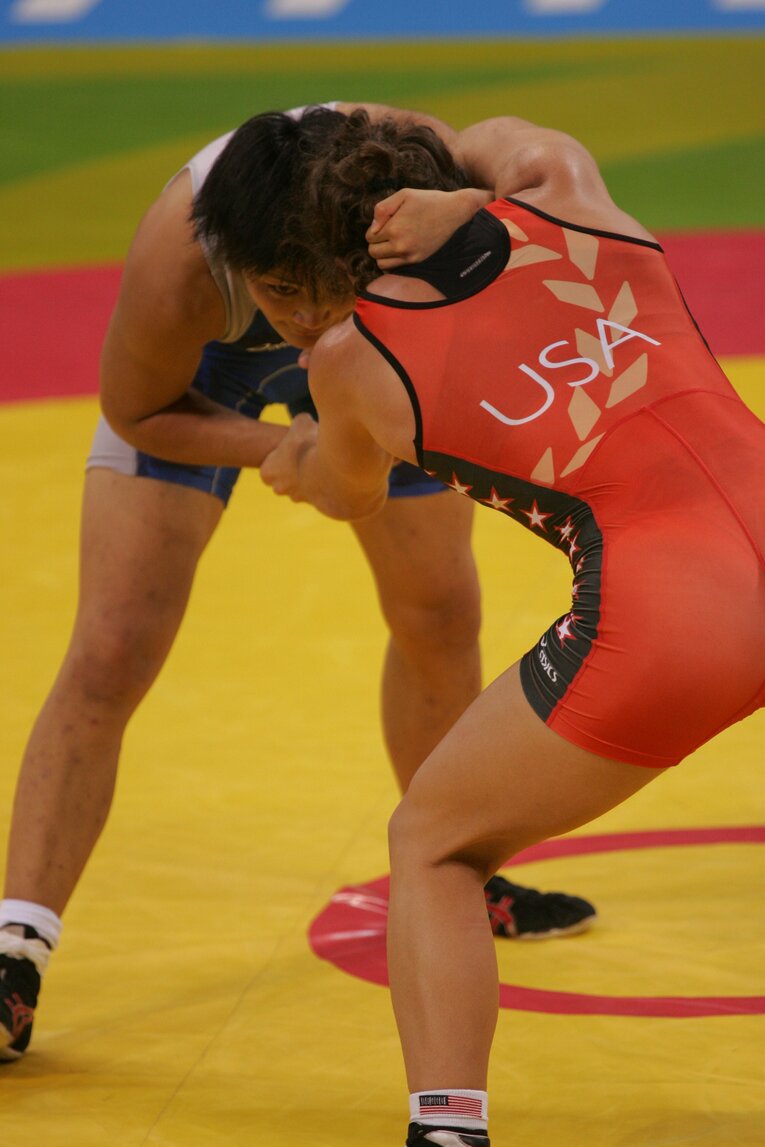 2004年アテネ五輪での伊調馨　©JMPA