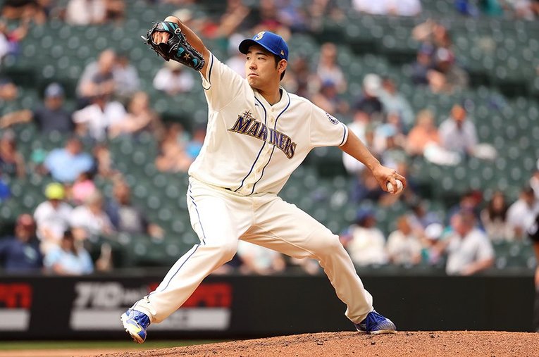 日本時間31日のレンジャース戦で今季3勝目を挙げた菊池雄星。安定した内容で5月を締めくくった ／ photograph by Getty Images