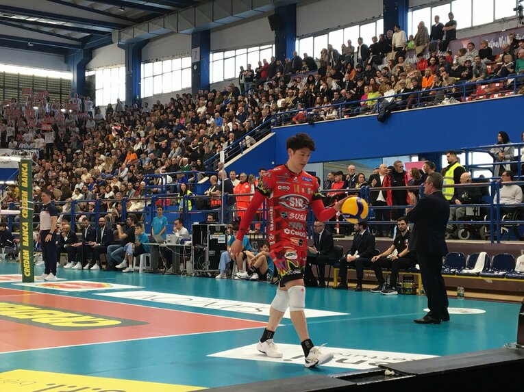 2月9日、ペルージャ石川祐希（セリエA／グロッタッツォリーナ戦）©︎Takashi Yuge