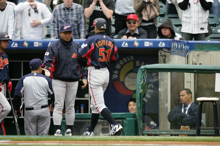 2006年WBC第2ラウンド、日本対アメリカ戦。王監督とイチロー　©Naoya Sanuki