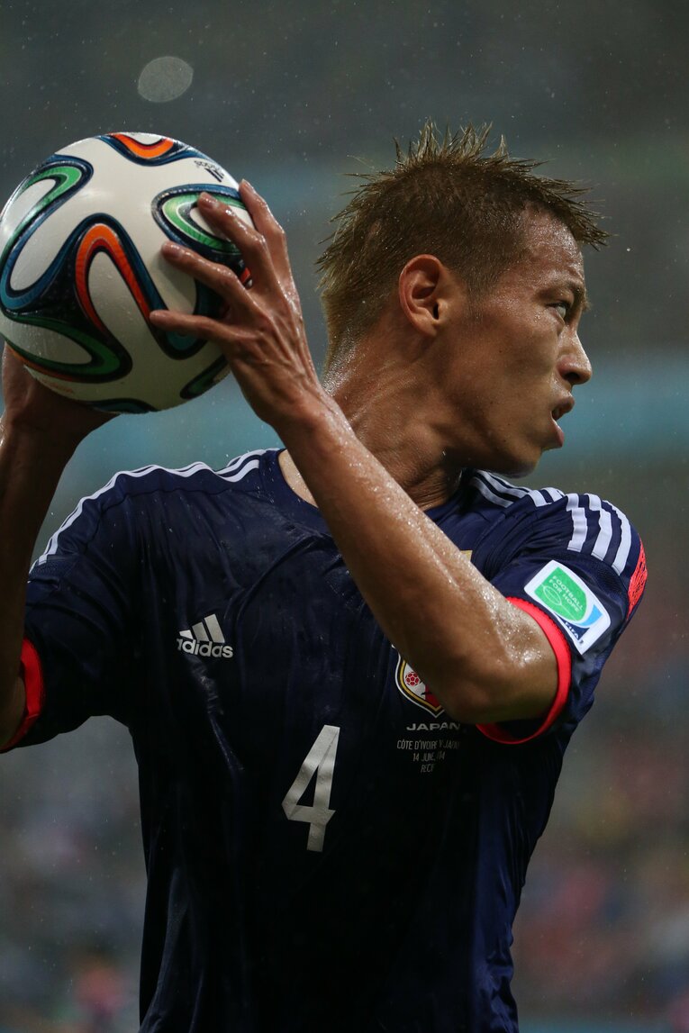 2014年ブラジルW杯コートジボワール戦で先制点をあげた本田　©︎JMPA