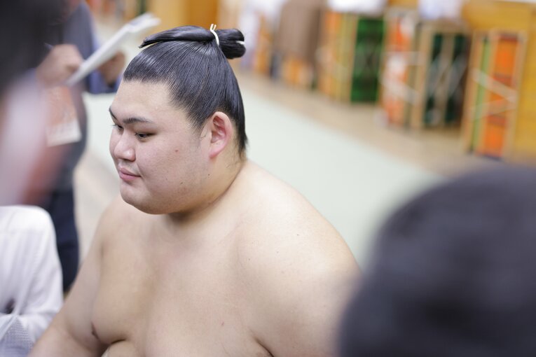 支度部屋での大の里　©Kiichi Matsumoto/JMPA