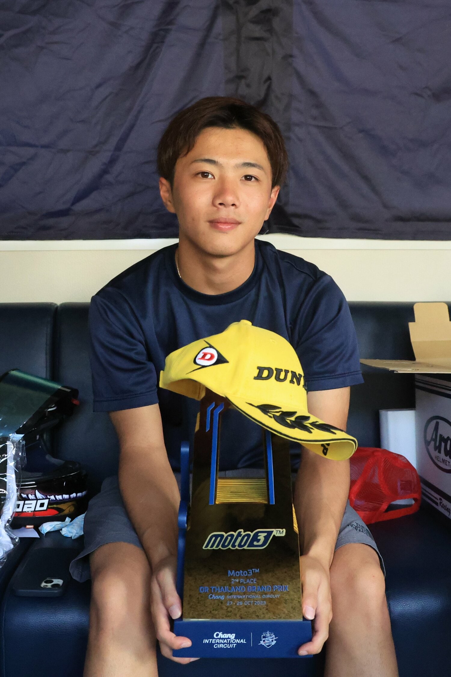 2005年7月12日生まれの古里。Moto3での過去最高位は7位だったが、念願の2位表彰台となった　©Satoshi Endo