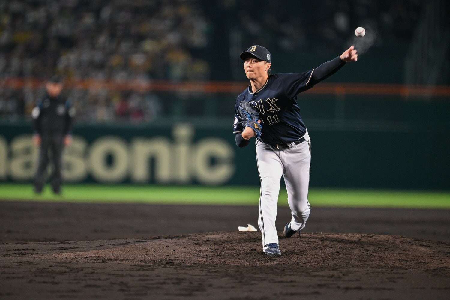 明治大の1学年上の先輩でもある山崎とは日本シリーズでも対戦　©︎Nanae Suzuki