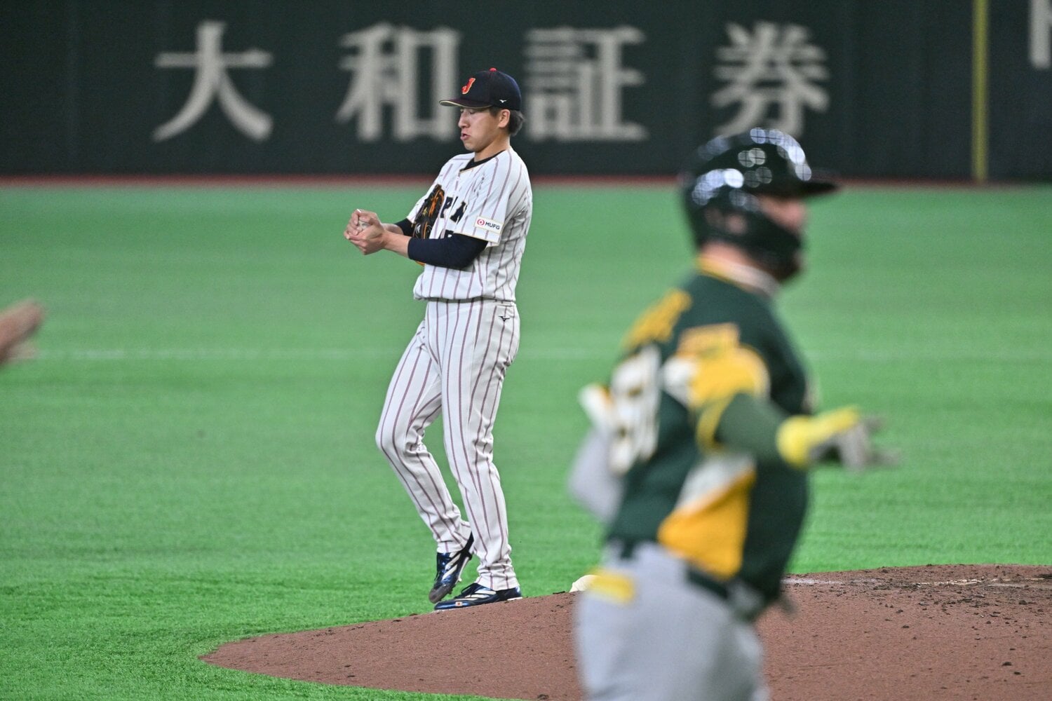 オーストラリア戦ではよもやの2本塁打を浴びてしまった大勢　©Hideki Sugiyama