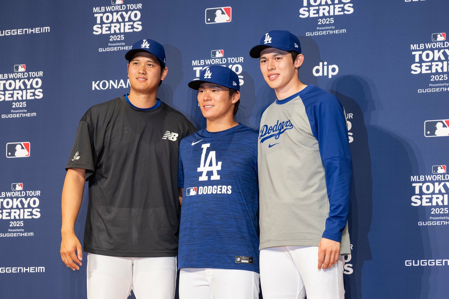 （左から）ドジャースの大谷翔平、山本由伸、佐々木朗希は招集できるか　©️Nanae Suzuki