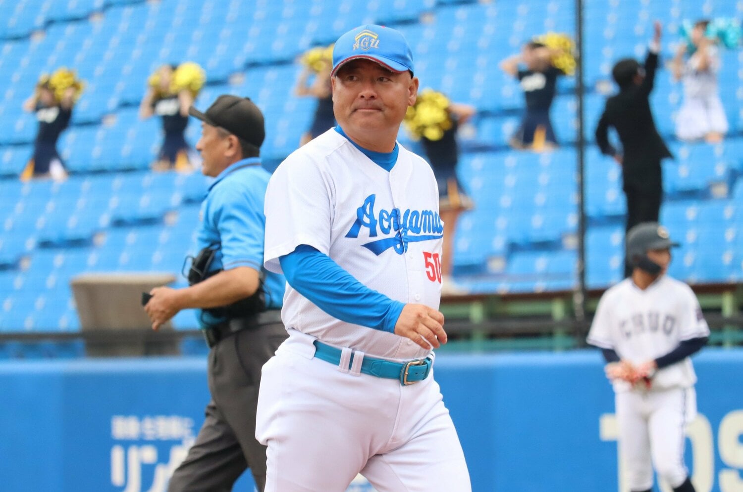 青学大の安藤監督 ©Genki Taguchi