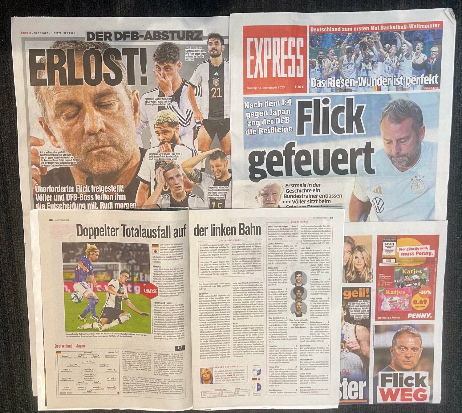 ドイツの惨敗を伝える翌日の現地紙面　©Yusuke Mimura