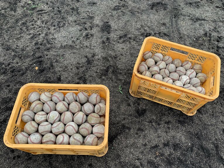 森高校野球部の練習風景（筆者撮影）