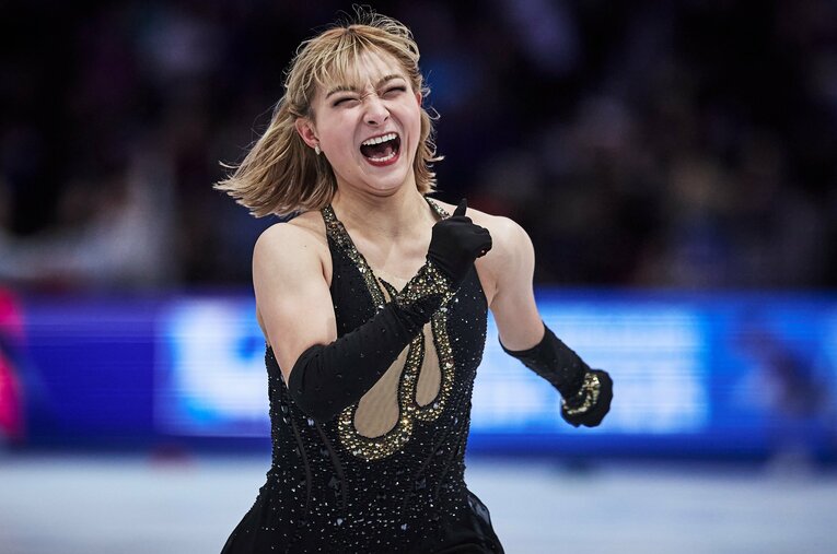 世界選手権で2位となった坂本花織は、悔しさを隠さなかった　©Getty Images