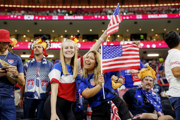 カタールW杯の女性サポーター　©Kiichi Matsumoto/JMPA