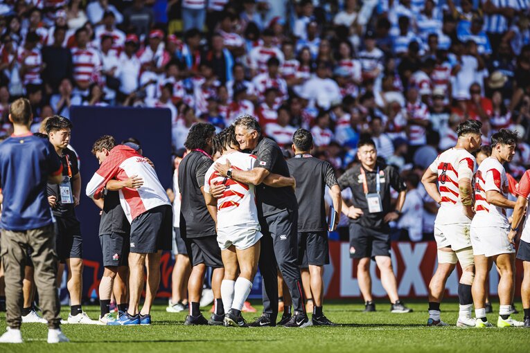 ジェイミー・ジョセフ、堀江翔太（2023年ラグビーW杯アルゼンチン戦）　©︎Kiichi Matsumoto