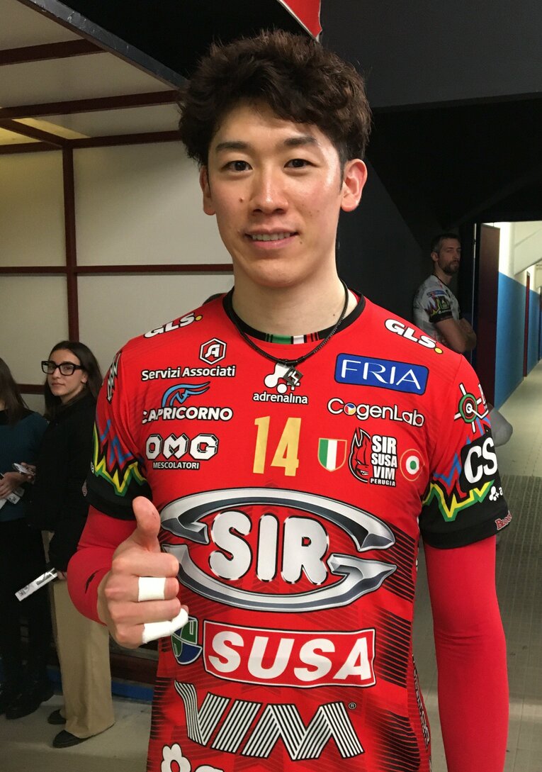 2月9日、ペルージャ石川祐希（セリエA／グロッタッツォリーナ戦）©︎Takashi Yuge