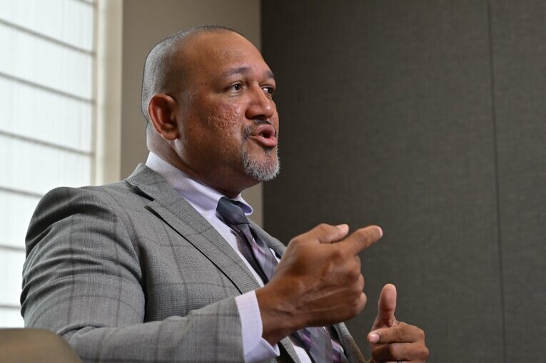 独自のデータ野球について熱弁するラミレス　©Hideki Sugiyama